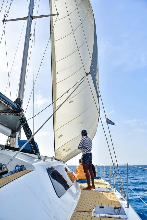3-hour Catamaran Adventure on the waters of Sal Island - Drinks, cake, and light snacks on board