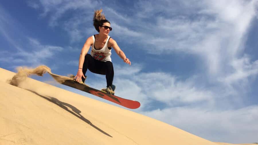 Agadir/Taghazout: Desert Sandboarding & Visit to the Canyon - Sunset, camels, and the Atlantic view