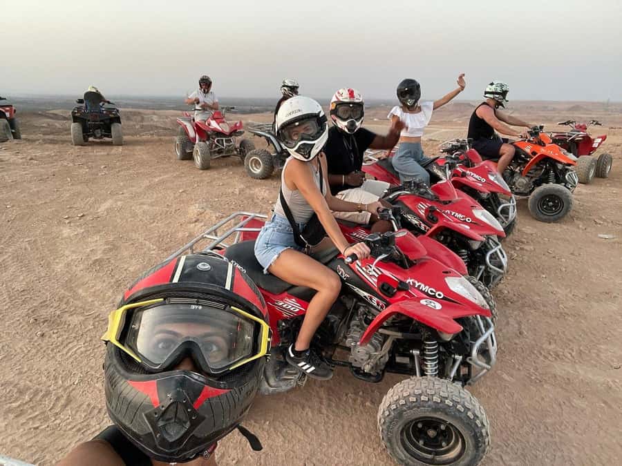 Agafay Desert: Quad Bike Experience with Lunch - Getting started with a briefing and practice ride