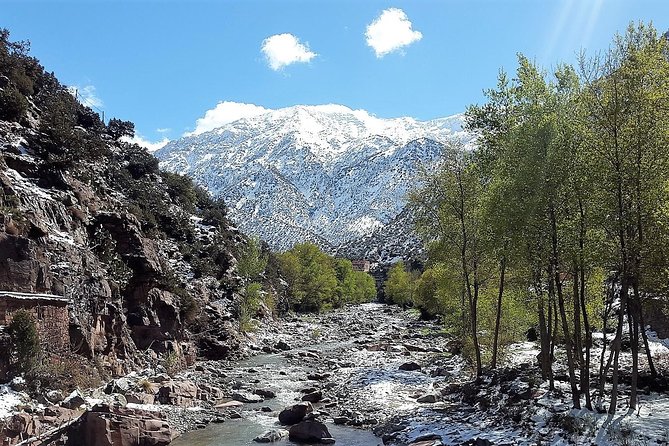 Atlas Mountains & 5 Valleys Tour from Marrakech - All inclusive - - Asni and the view toward Morocco’s highest peak