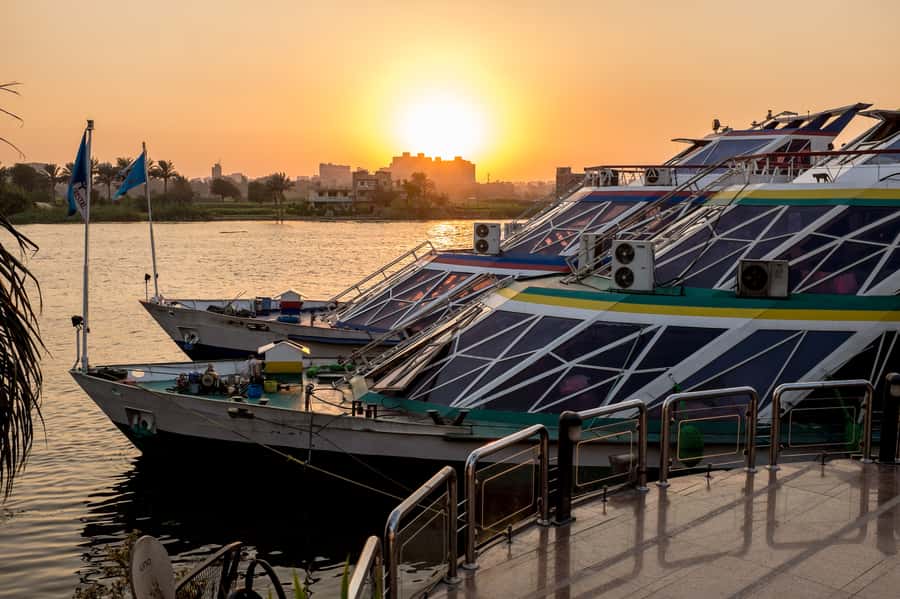 Cairo: Nile Sunset Dinner Cruise, Show & Optional Transfer - Boarding the Nile Crystal and finding your best view