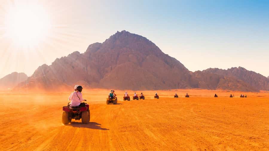 Desert Sunset Quad Bike ATV for 50Km, Oriental Show, Dinner, - From Hurghada to the Open Desert