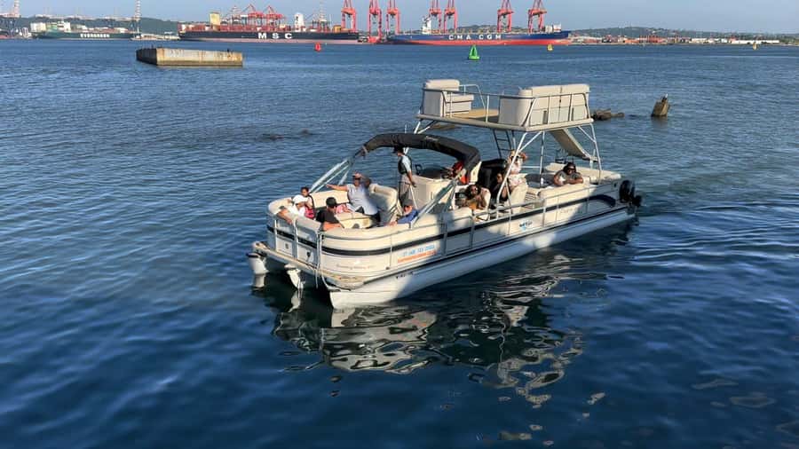 Durban: Pontoon Boat Harbor Cruise - Durban Harbor from a pontoon boat