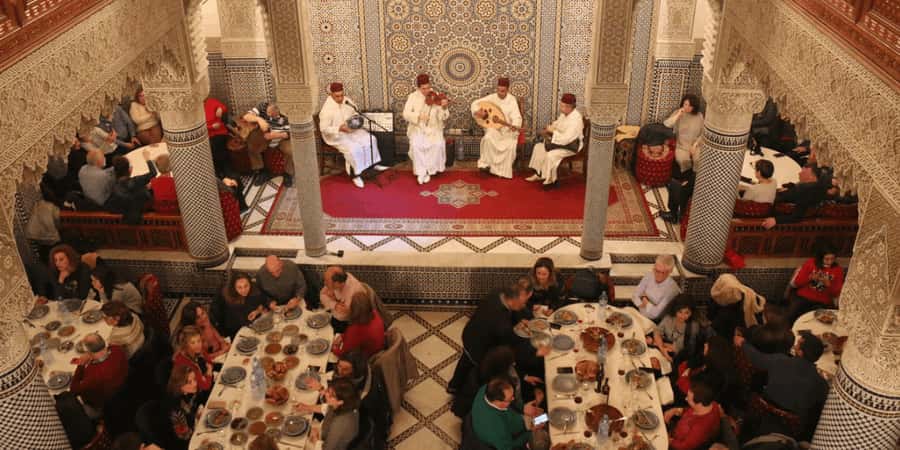 Fes : Unforgettable Dinner Show Experience with hotel pickup - A Moroccan evening that begins at your Fès hotel