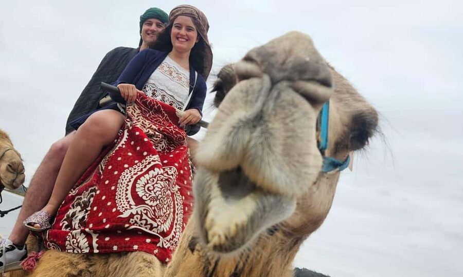 From Agadir: Camel Ride and Flamingo Trek - From hotel pickup to the camel base