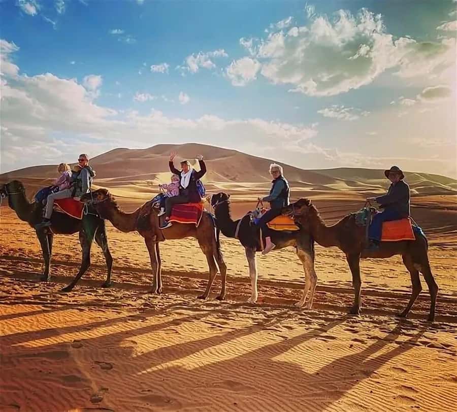 From Fes: 3-Day Luxury Desert Tour to Marrakech via Merzouga - Merzouga and the sunset camel ride