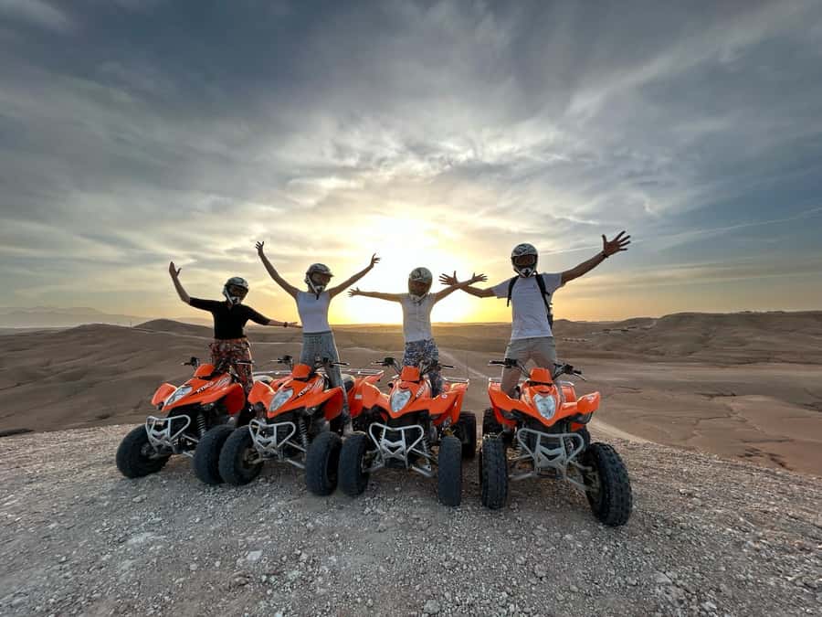 From Marrakech: ATV Quad Bike Tour in Agafay Desert - Riding across dunes, dry riverbeds, and open tracks