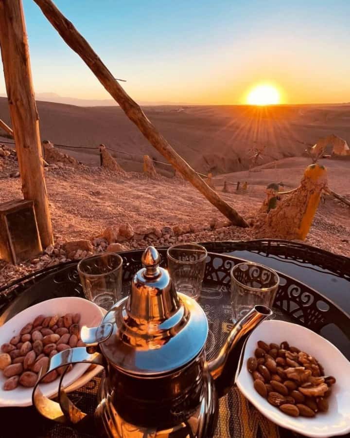 From Marrakesh: Sunset Dinner in Agafay at Berber Camp - The argan oil cooperative stop