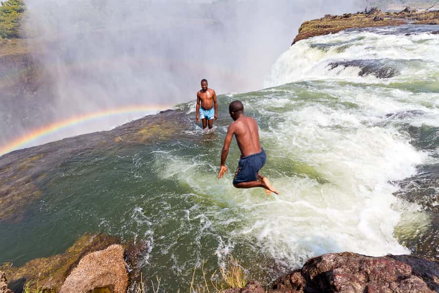 From Victoria Falls: Livingstone Island Tour & Devils Pool - Swimming upstream to the pool