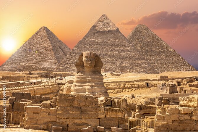 Giza pyramids, Sphinx, and the big museumum - The Sphinx and the guard of the plateau
