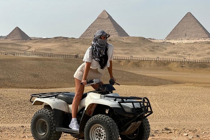 Giza pyramids,Sphinx,ATV bike,Camel ride, Dinner cruise& shopping - A 15-minute camel ride beside the pyramids