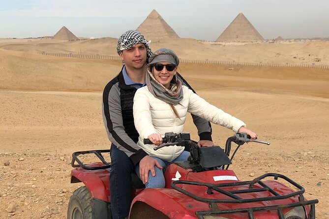Giza pyramids, Sphinx, ATV bike, Lunch,Camel ride, Dinner cruise& shopping tour - What this 12-hour Cairo tour is really trying to do