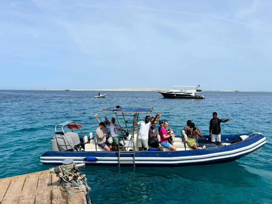 Hurghada: 6 Islands Tour with Dolphin Watching & Snorkelling - Magawish Island and the middle-of-nowhere swim