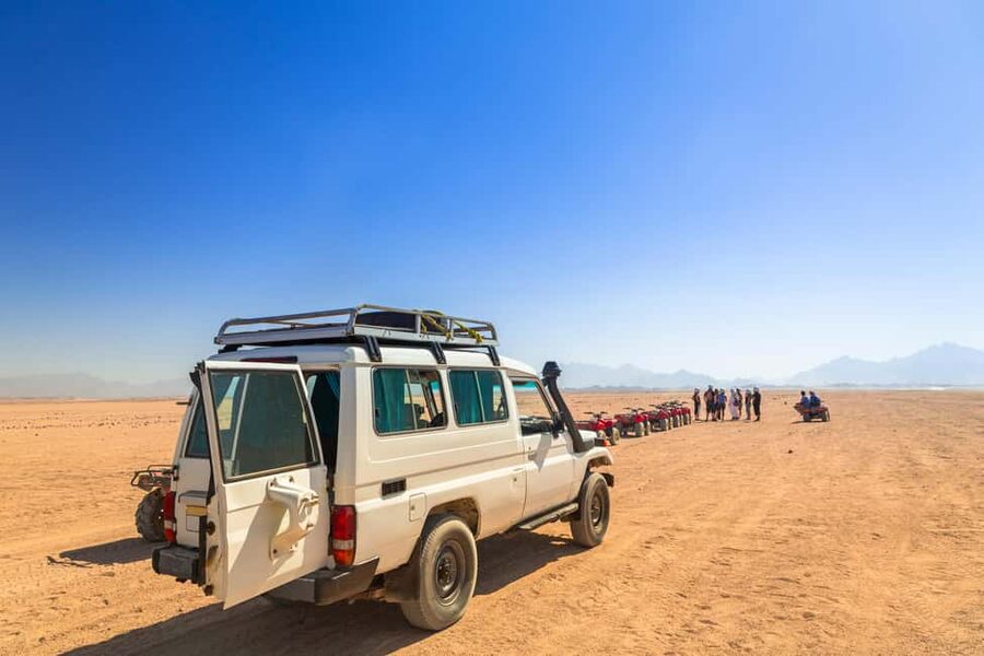 Hurghada: ATV Quad, Jeep and Buggy Safari with BBQ Dinner - Four desert rides in one Hurghada outing