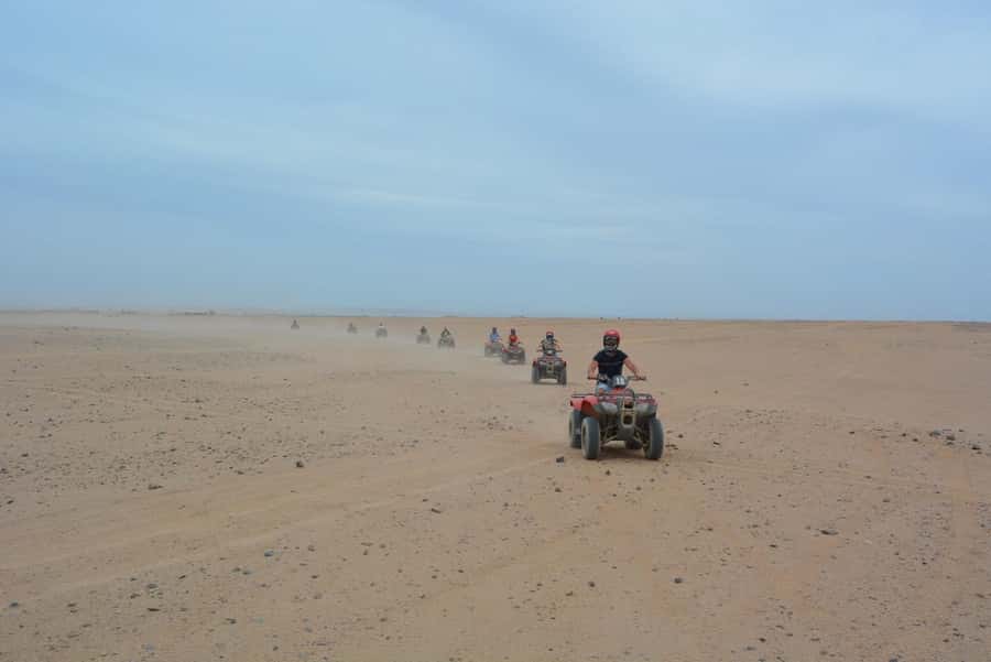 Hurghada: Quad and Buggy Safari with Dinner and Show - Dinner with rice, grilled chicken, and salads