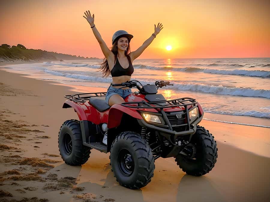 Hurghada Quad & ATV Ride with Camel, Desert Vibes & Sea View - Sunset adds dinner, entertainment, and dark skies