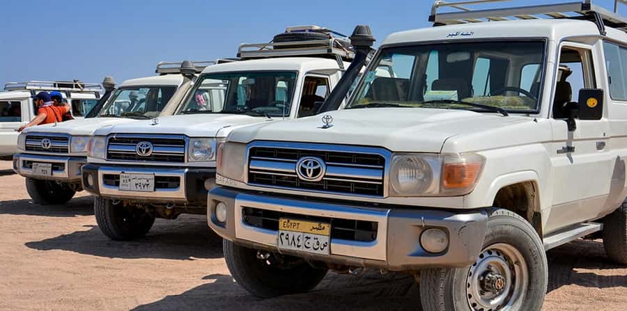 Hurghada: Safari Jeep, Buggy, Camel, Quad, Bedouin Dinner - Four wheels, two wheels, and one camel