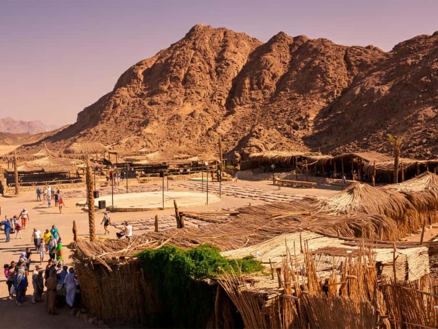 Hurghada: Sea & Desert Camel Ride w/Dinner, Show, Stargazing - Desert, lagoon, and Red Sea views