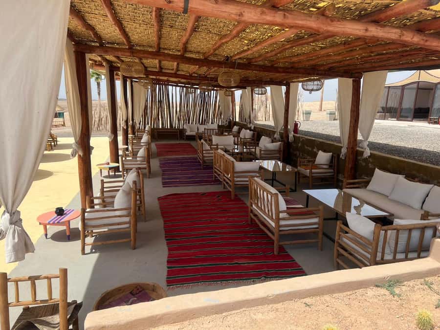 Luxury Agafay Desert : Quad , Camel Ride, Pool & Dinner Show - Moroccan dinner under the evening sky