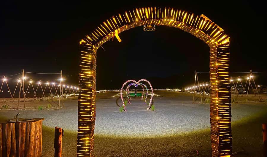 Marrakech: Agafay Desert Camel Ride, Dinner, Fire Show - The seasonal pool gives the evening a welcome pause