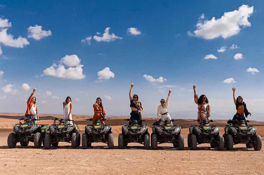 Marrakech: Agafay Desert: Camel ride Quad Bike, Dinner show - Tagine, couscous, and mint tea at the camp