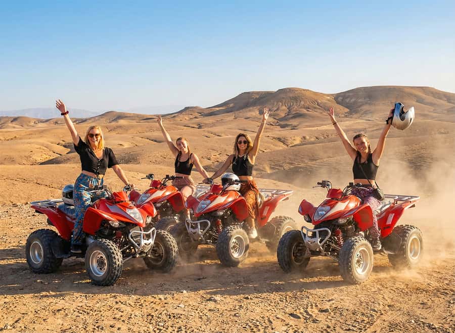 Marrakech: Agafay Desert: Camel ride Quad Bike, Dinner show - Tea and argan oil at the women’s cooperative