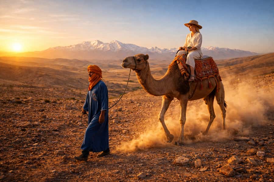 Marrakech: Agafay Desert Escape with Quad or Camel Ride - Camel ride at sunset