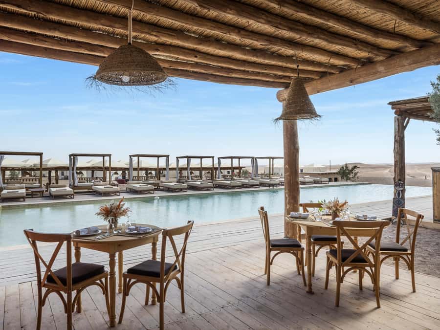 Marrakech: Agafay Desert Inara Camp Pool Day Pass with Lunch - Pool time, with a note about the water