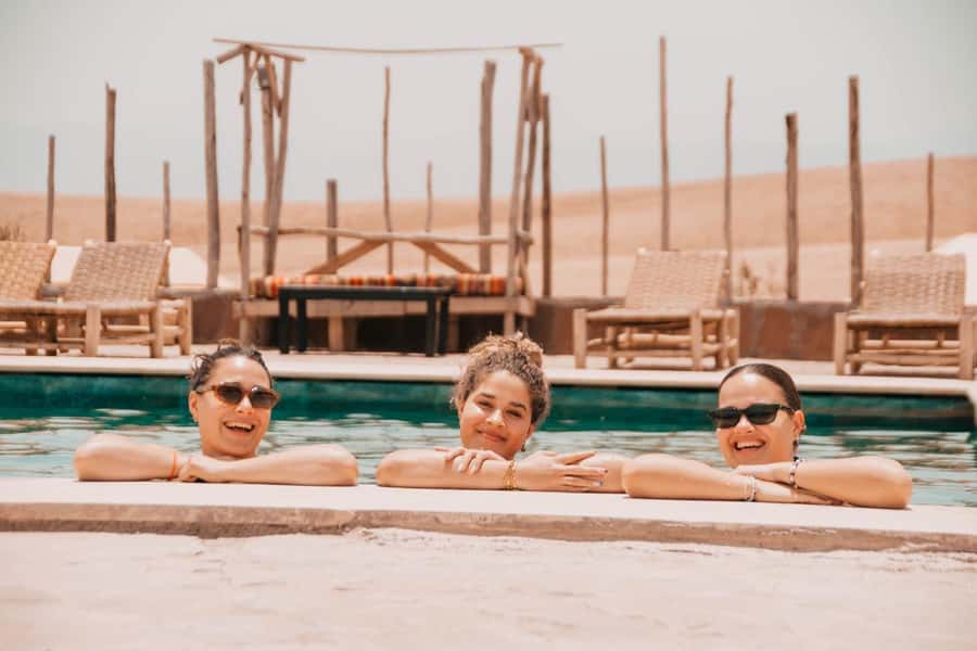 Marrakech: Agafay Desert Pool, Dinner & Live Show Experience - The small hill and Agafay sunset