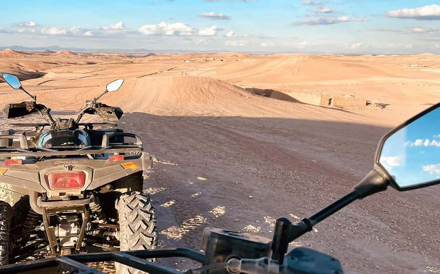 Marrakech: Agafay Desert Quad Bike Tour with Moroccan Tea - Leaving Marrakech for Agafay’s pale dunes