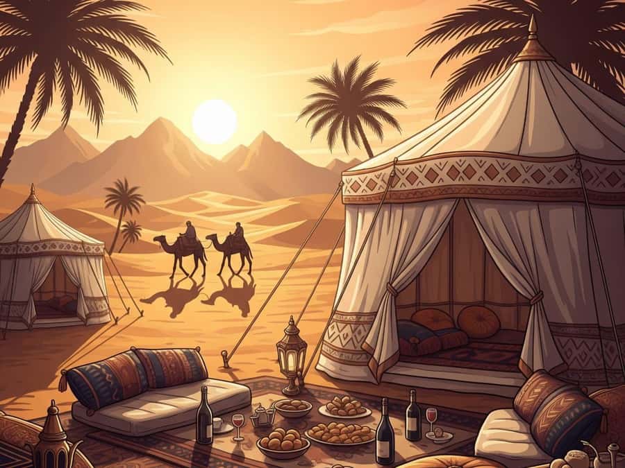 Marrakech: Agafay Desert Quad Biking Tour with Dinner-Show - Dinner inside the nomadic-style tent