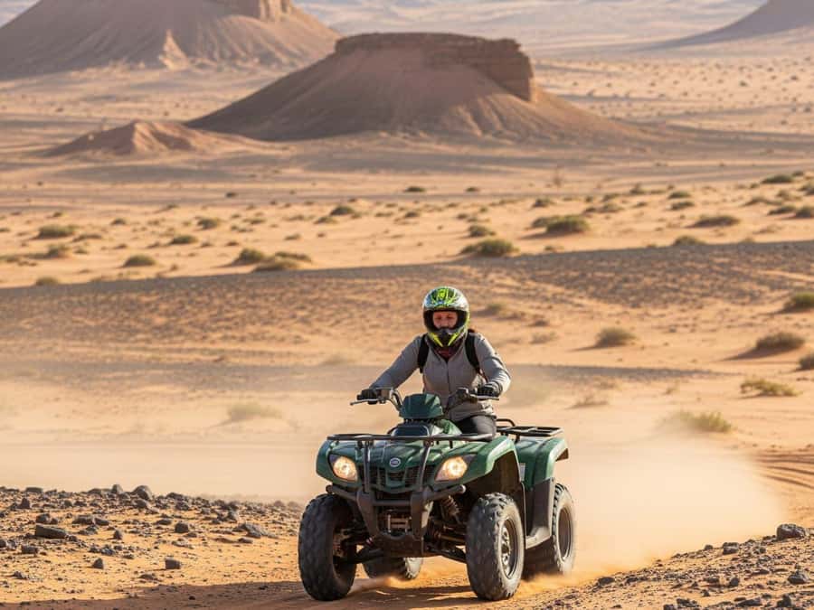 Marrakech: Agafay Desert Quad Biking Tour with Dinner-Show - Music, campfire, and the fire show