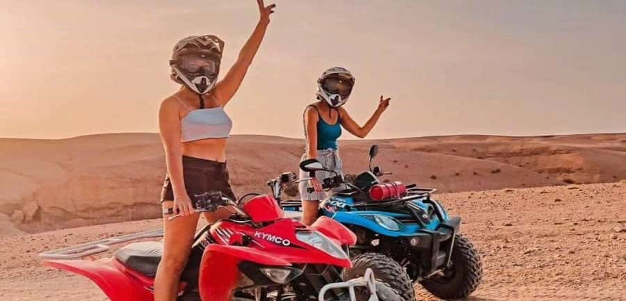 Marrakech: Agafay Desert Quad Biking Tour with Dinner-Show - Getting ready for the quad ride