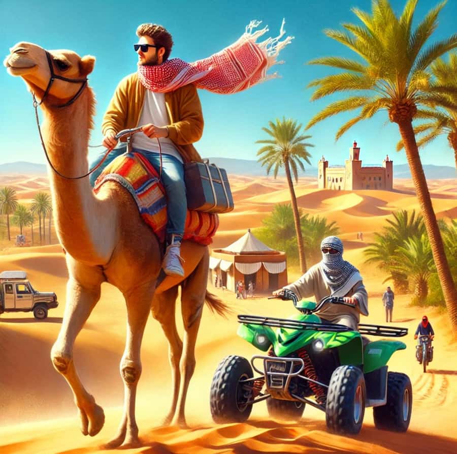 Marrakech: Agafay Desert Quad, Camel Ride & Dinner Show - A slower camel ride at sunset