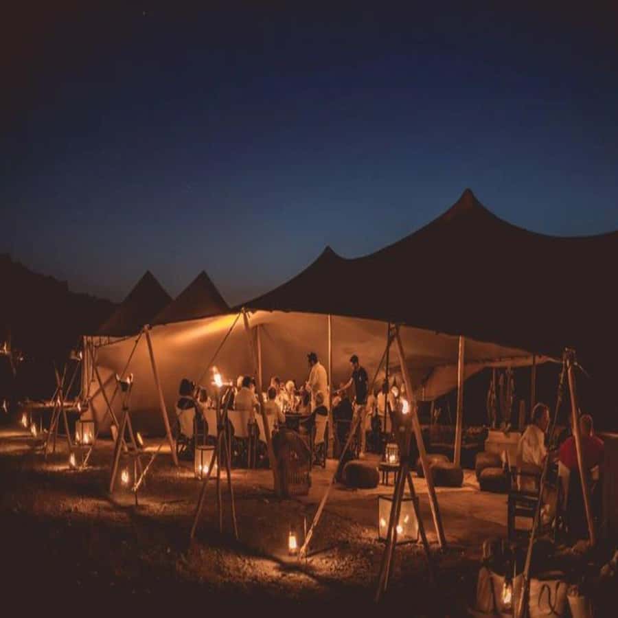 Marrakech: Agafay Desert Quad & Camel Rides with Dinner Show - Sunset over the Atlas foothills