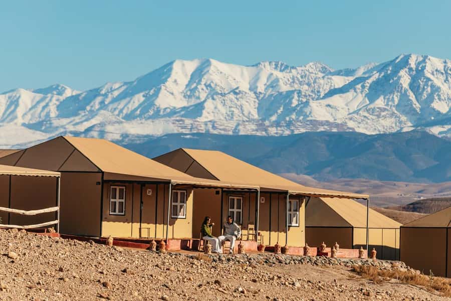 Marrakech: Agafay Desert Retreat, Tent, Dinner, Show & Pool - Private tent or shared sleeping space