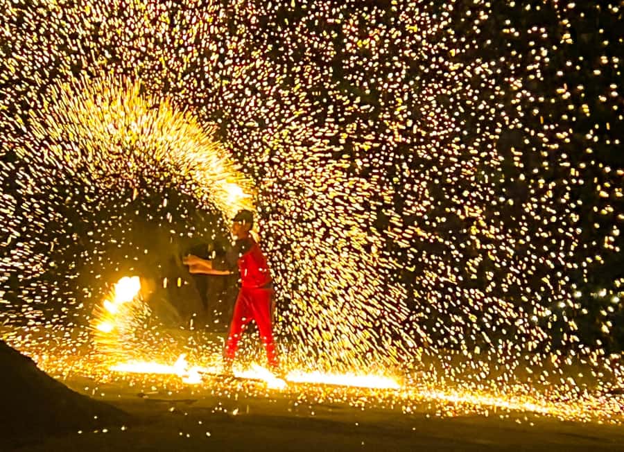Marrakech: Agafay Desert Trip with Activities and Dinner - The fire show gives the evening its big finish