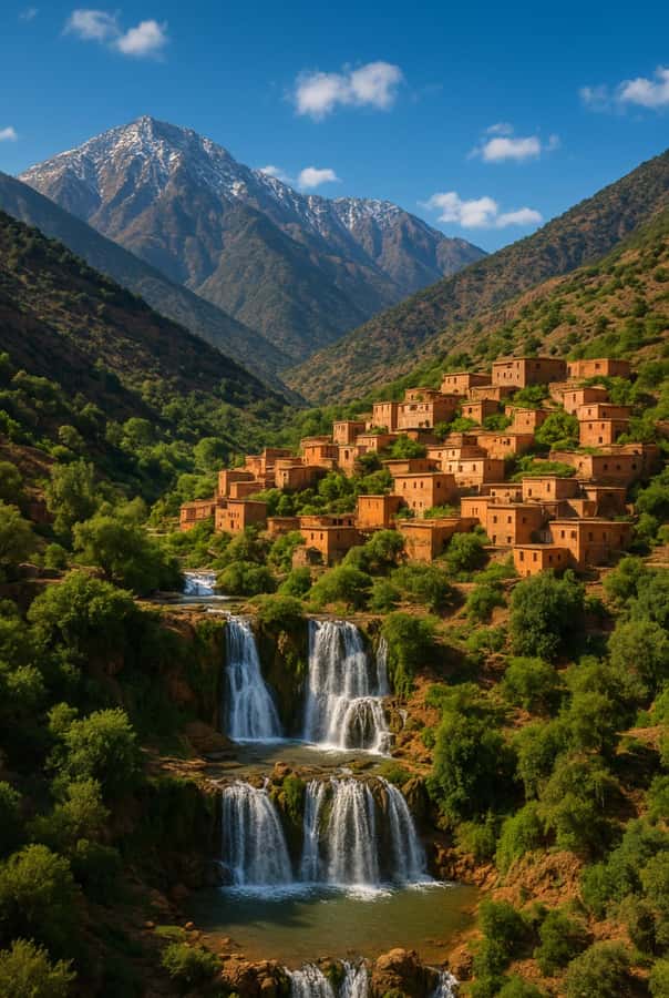 Marrakech: Atlas Mountain, Berber Villages, & Valleys Tour - Walking past waterfalls and Berber villages