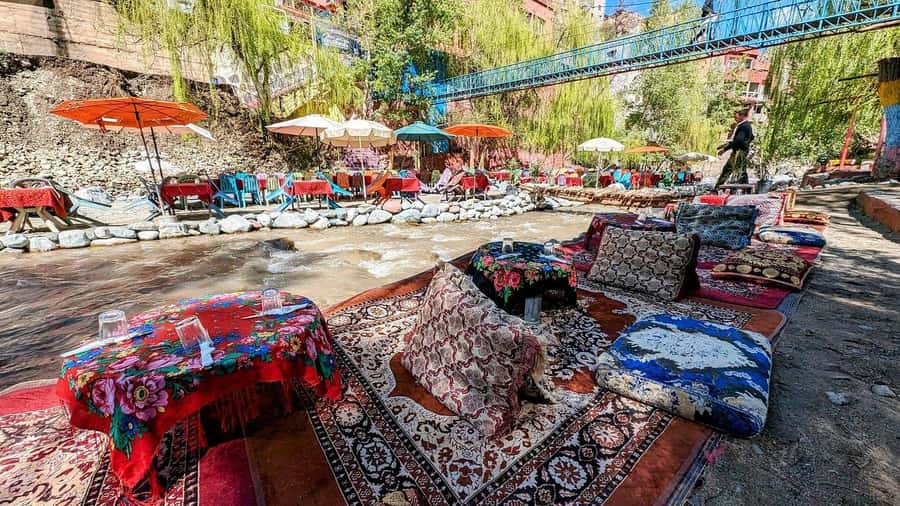 Marrakech: Atlas Mountains, Ourika Valley, Waterfall & Guide - A riverside lunch with one important catch
