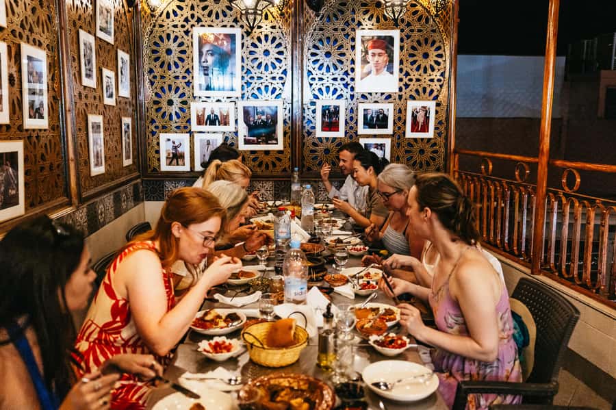 Marrakech: Authentic Moroccan Food Walking Tour & Dinner - Route two: stuffed Msemen, Sfenj, and open-air grilling