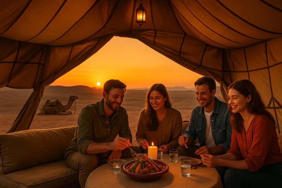 Marrakech: Camel Ride & Sunset Dinner with Fire Show - From Marrakech to the Agafay Desert by late afternoon