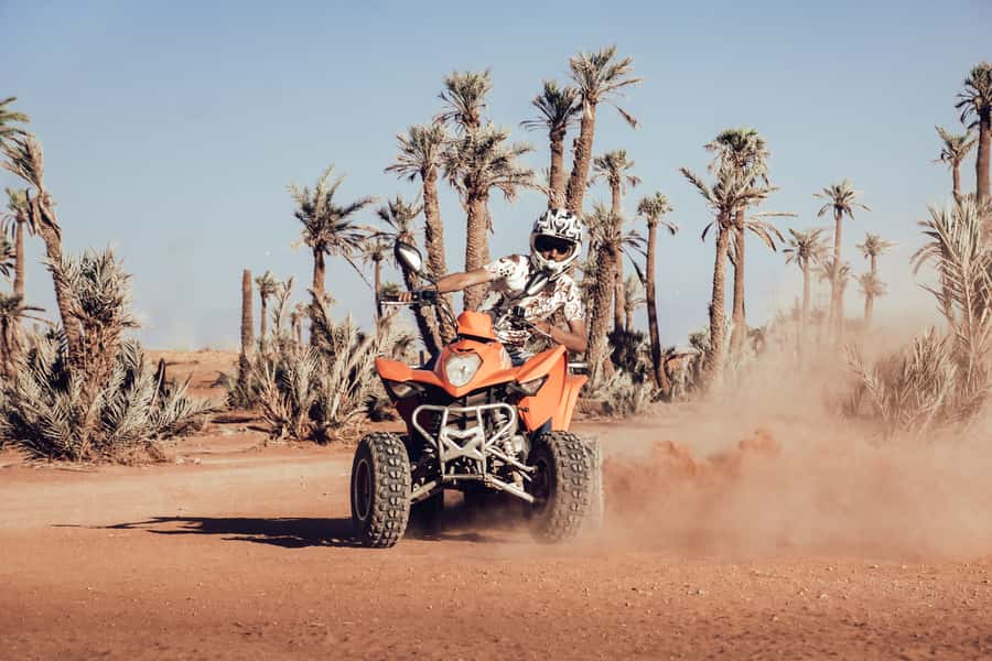 Marrakech: Desert and Palm Grove Quad Tour with Tea - Tea, bread, honey, and olives in a village
