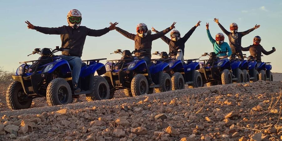 Marrakech: Desert and Palm Grove Quad Tour with Tea - The return through rocky desert