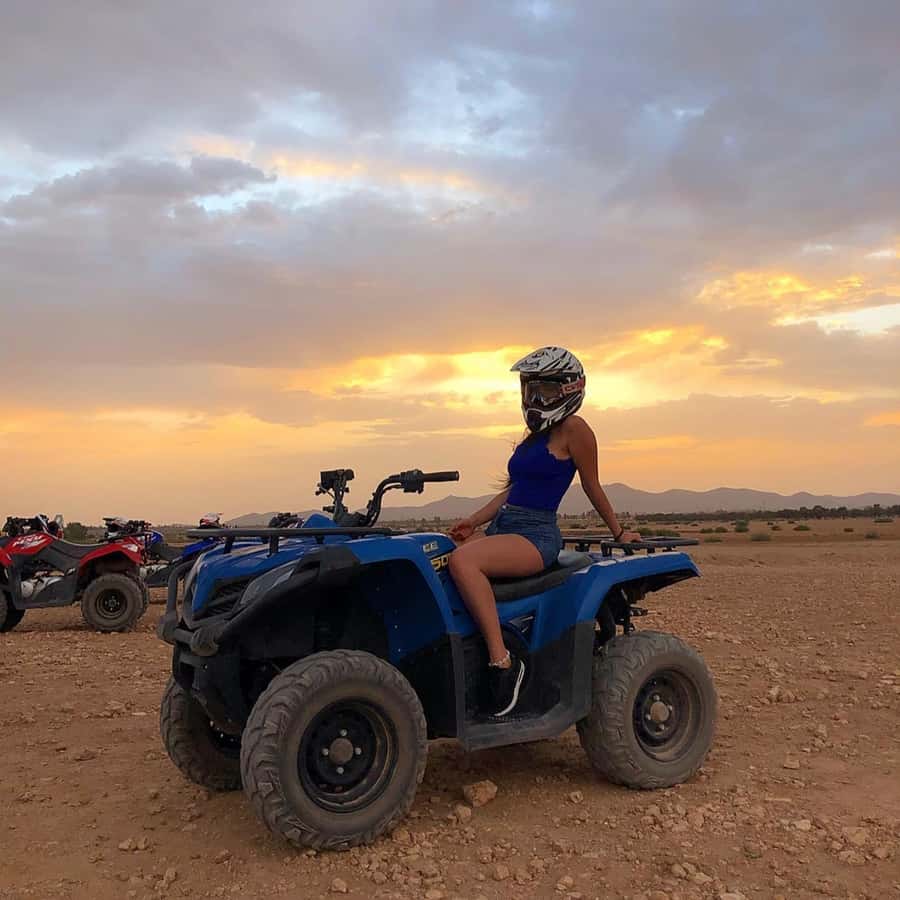 Marrakech: Desert and Palm Grove Sunset Quad Tour with Tea - From Marrakech to the Palmeraie in 25 minutes