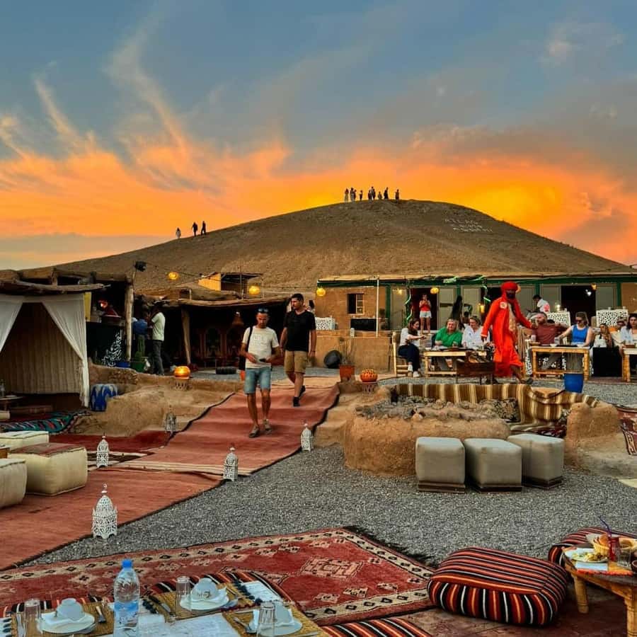 Marrakech: Desert Tour with Dinner, Show and Camel Ride - Moroccan dinner at the desert camp
