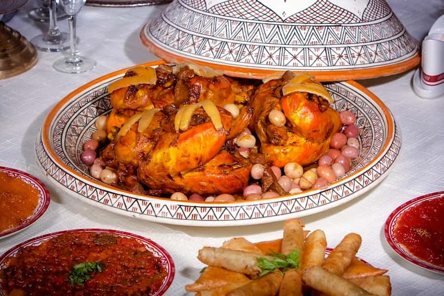 Marrakech: Dinner Show at Dar Essalam Restaurant - Moroccan food, service, and the pace of the meal