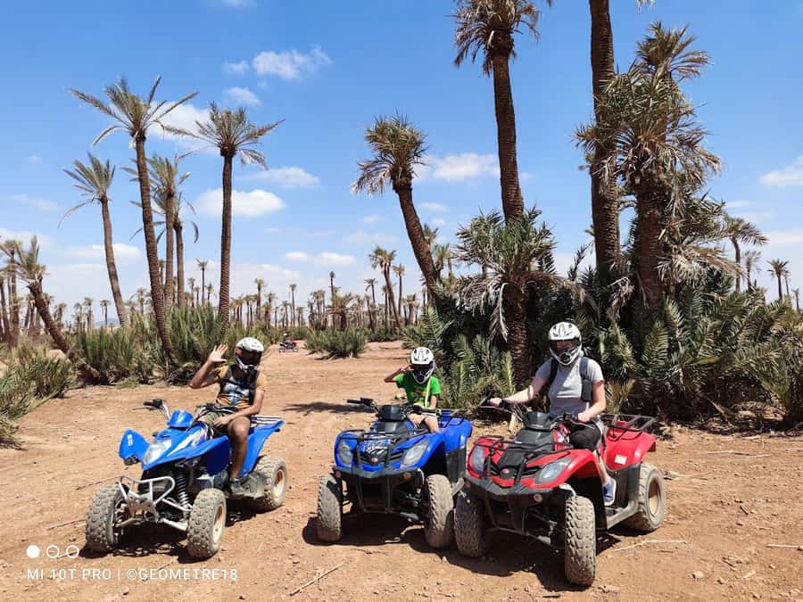 Marrakech, explore the palm grove desert by quad bike - Tea, mssemen, and a pause in village life
