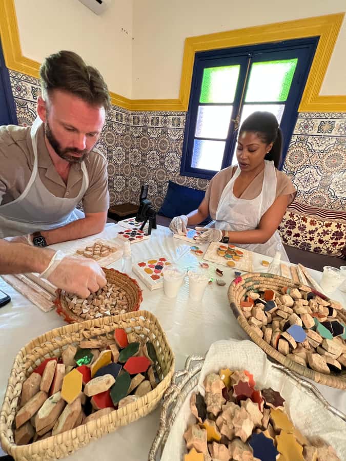 Marrakech: Make Your Own Moroccan Zellige Mosaic Masterpiece - Entering the workshop and getting settled