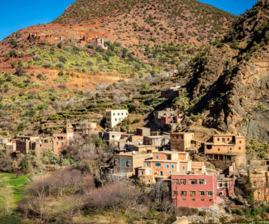 Marrakech: Ourika Valley,Waterfalls, Atlas Luxury Day trip - From Marrakech to the red-clay foothills