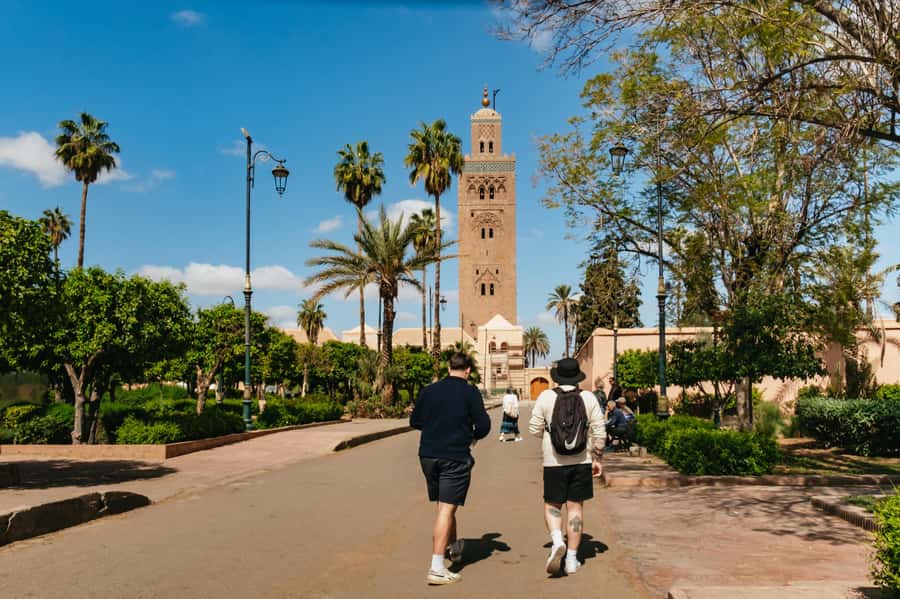 Marrakech: Saadian Tombs & Bahia Palace, Medina Guided Tour - Koutoubia Mosque and the city’s landmark minaret